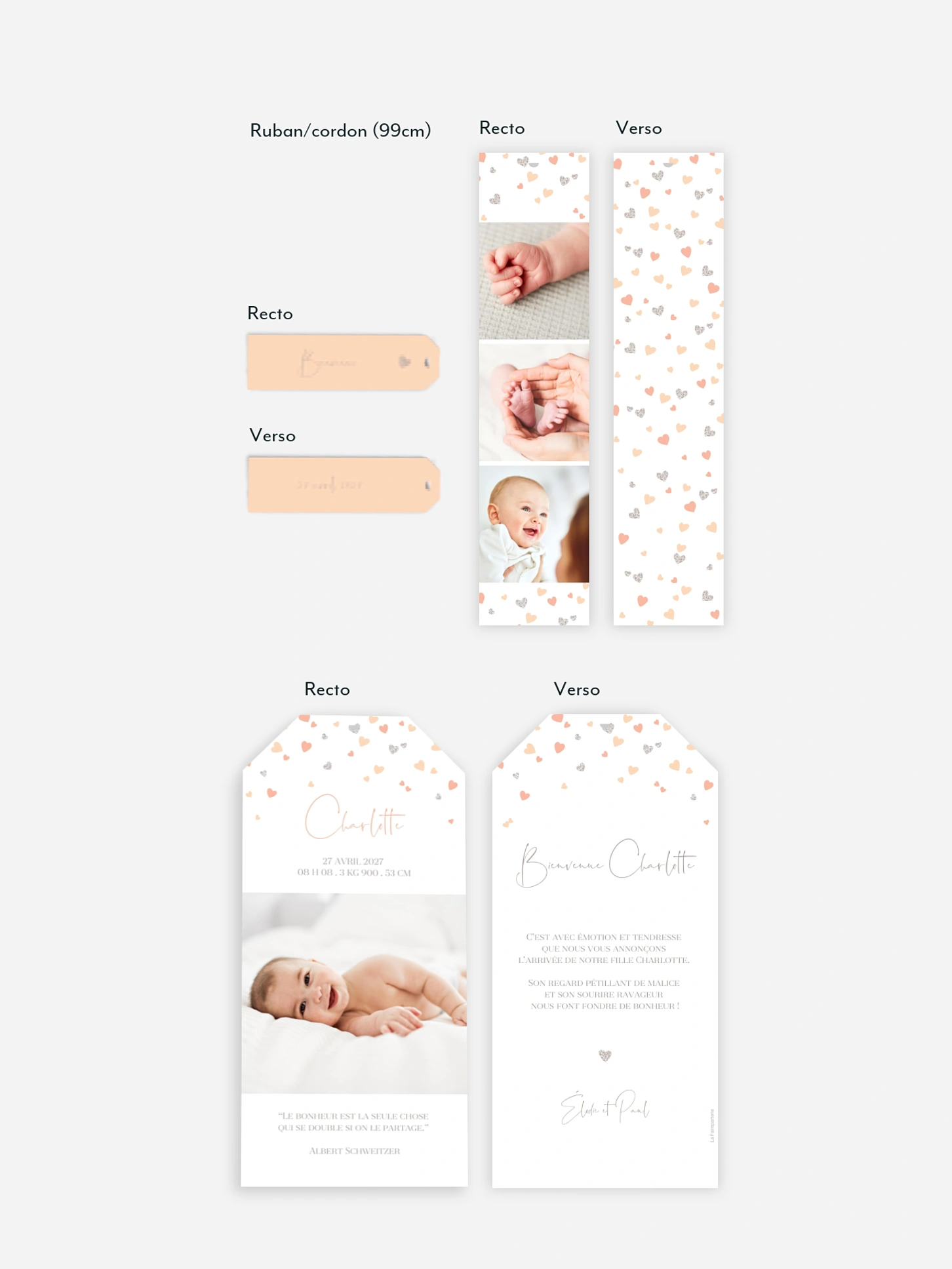 Faire-part naissance Pluie d'amour