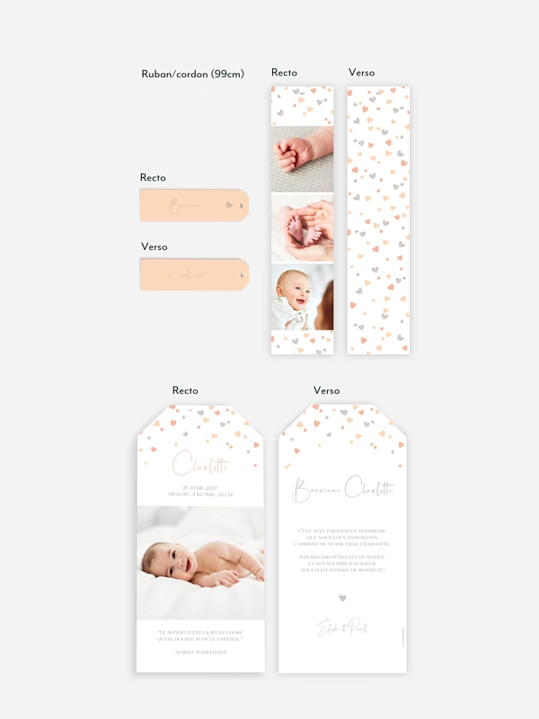 Faire-part naissance Pluie d'amour