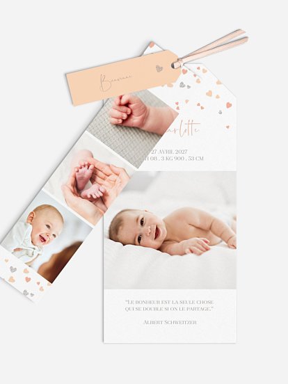 Faire-part naissance Pluie d'amour