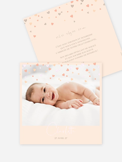 Faire-part naissance Pluie d'amour