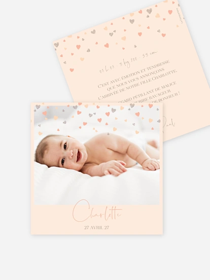 Faire-part naissance Pluie d'amour