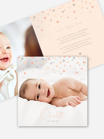 Faire-part naissance Pluie d'amour