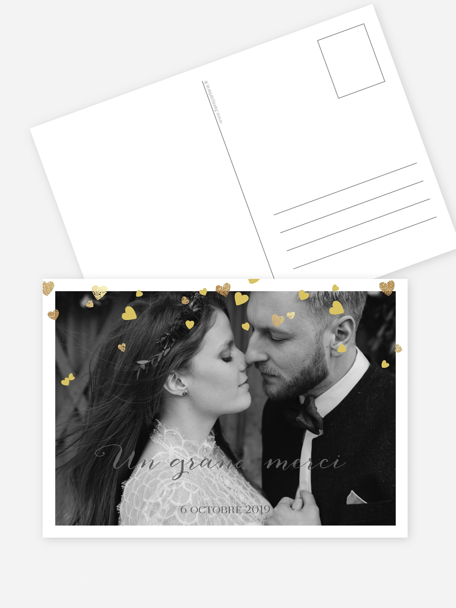 Carte remerciements Pluie d'amour