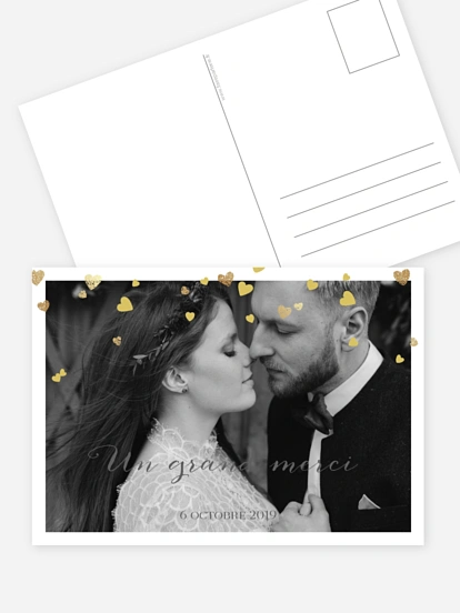 Carte remerciements Pluie d'amour