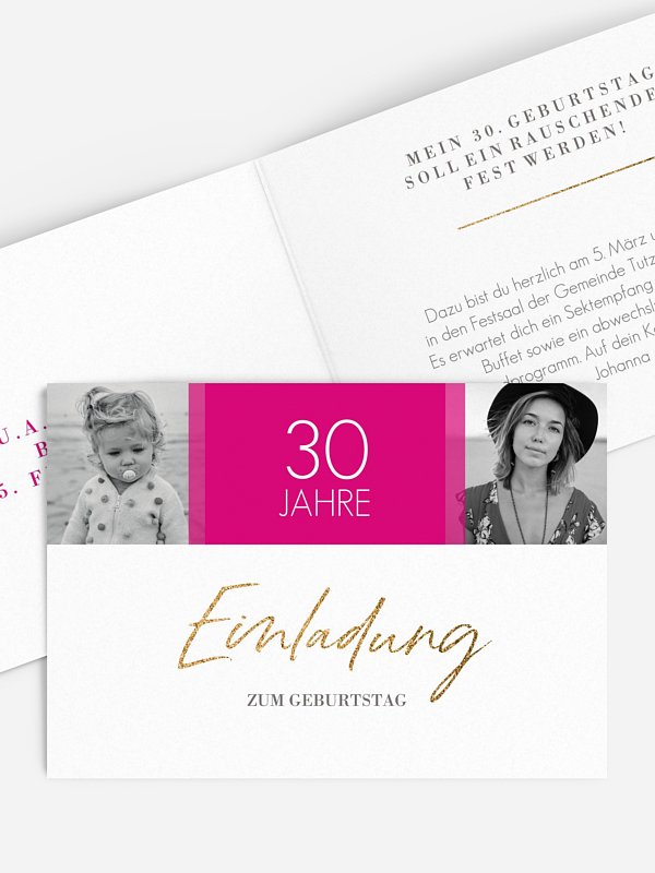 Einladung 30. Geburtstag Funkelnde Jahre