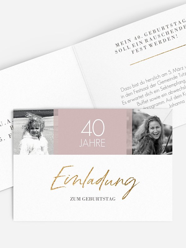 Einladung 40. Geburtstag Funkelnde Jahre