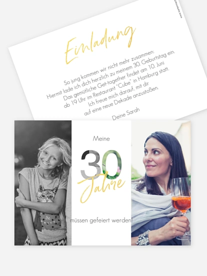 Einladung 30. Geburtstag Ehrentag