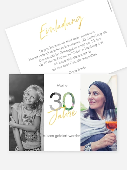Einladung 30. Geburtstag Ehrentag