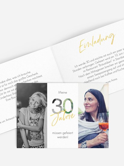 Einladung 30. Geburtstag Ehrentag