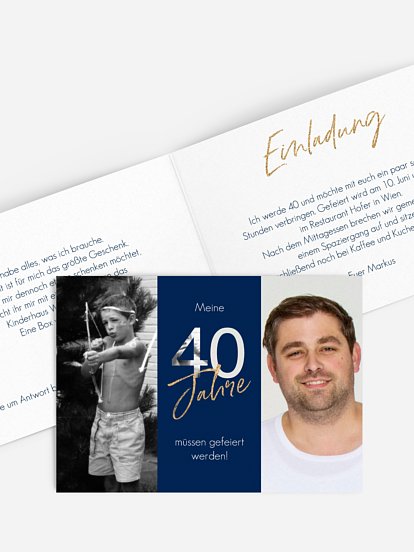 Einladung 40. Geburtstag Eherentag