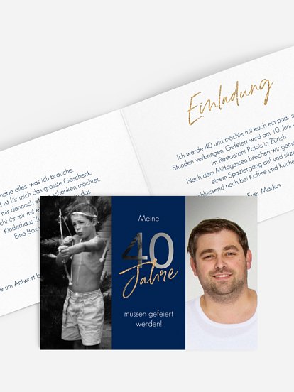 Einladung 40. Geburtstag Ehrentag