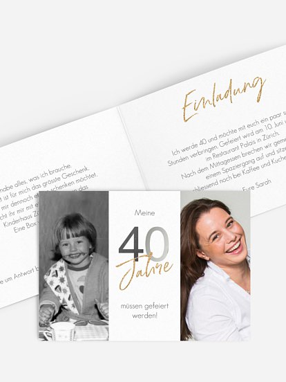 Einladung 40. Geburtstag Ehrentag