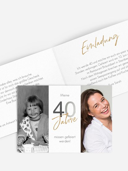 Einladung 40. Geburtstag Ehrentag