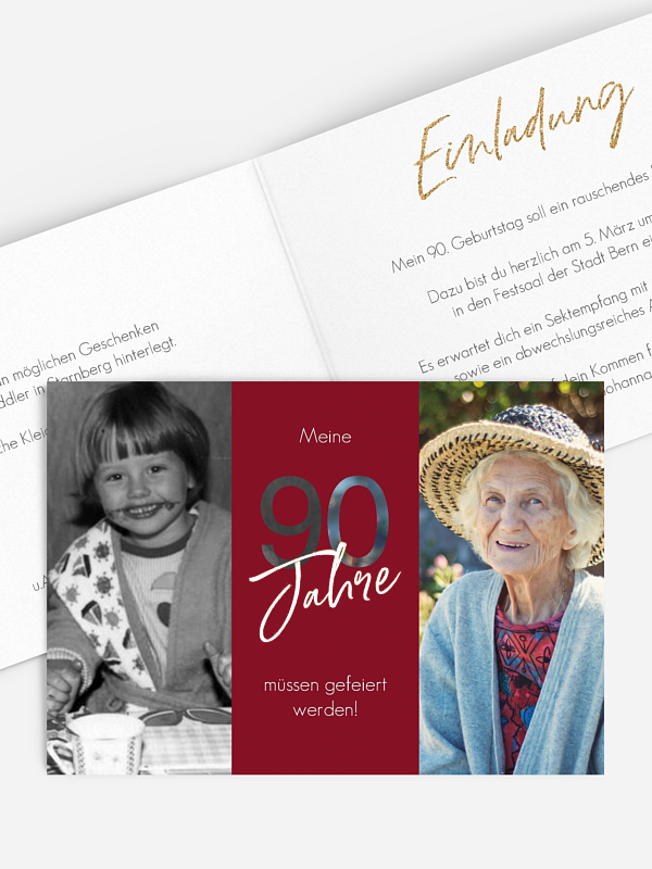 Einladung 90. Geburtstag Ehrentag