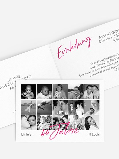 Einladung 40. Geburtstag Meine Jahre