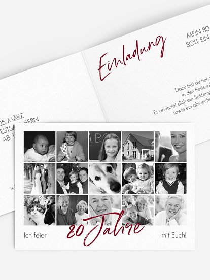 Einladung 80. Geburtstag Meine Jahre