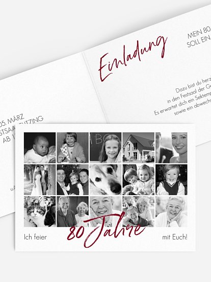 Einladung 80. Geburtstag Meine Jahre