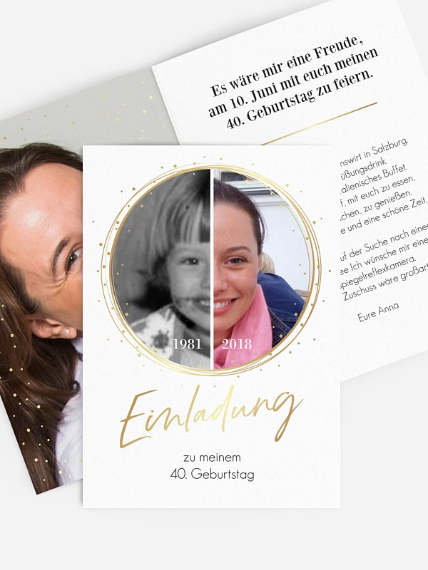 Einladung 40. Geburtstag Wandel der Zeit