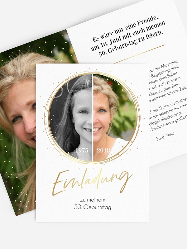 Einladung 50. Geburtstag Wandel der Zeit