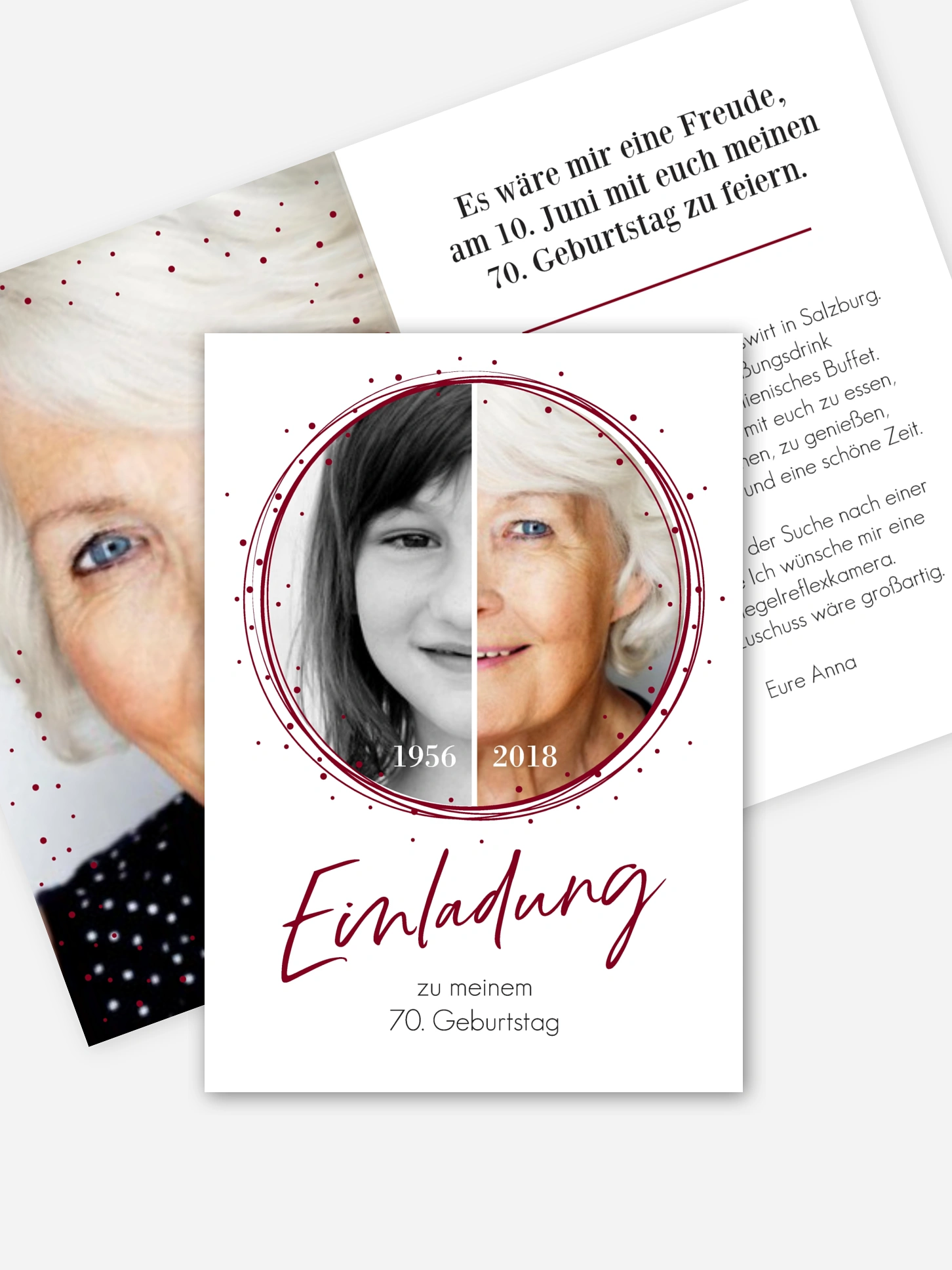 Einladung 70. Geburtstag Wandel der Zeit