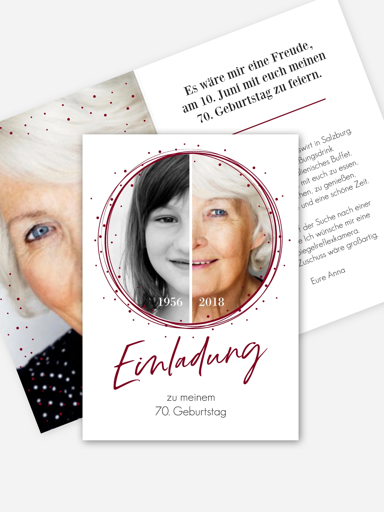 Einladung 70. Geburtstag Wandel der Zeit