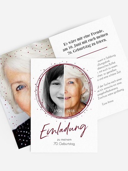 Einladung 70. Geburtstag Wandel der Zeit