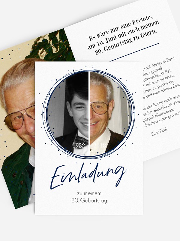 Einladung 80. Geburtstag Wandel der Zeit