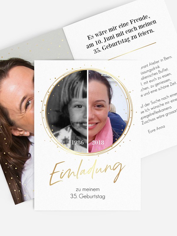 Geburtstagseinladung Wandel der Zeit