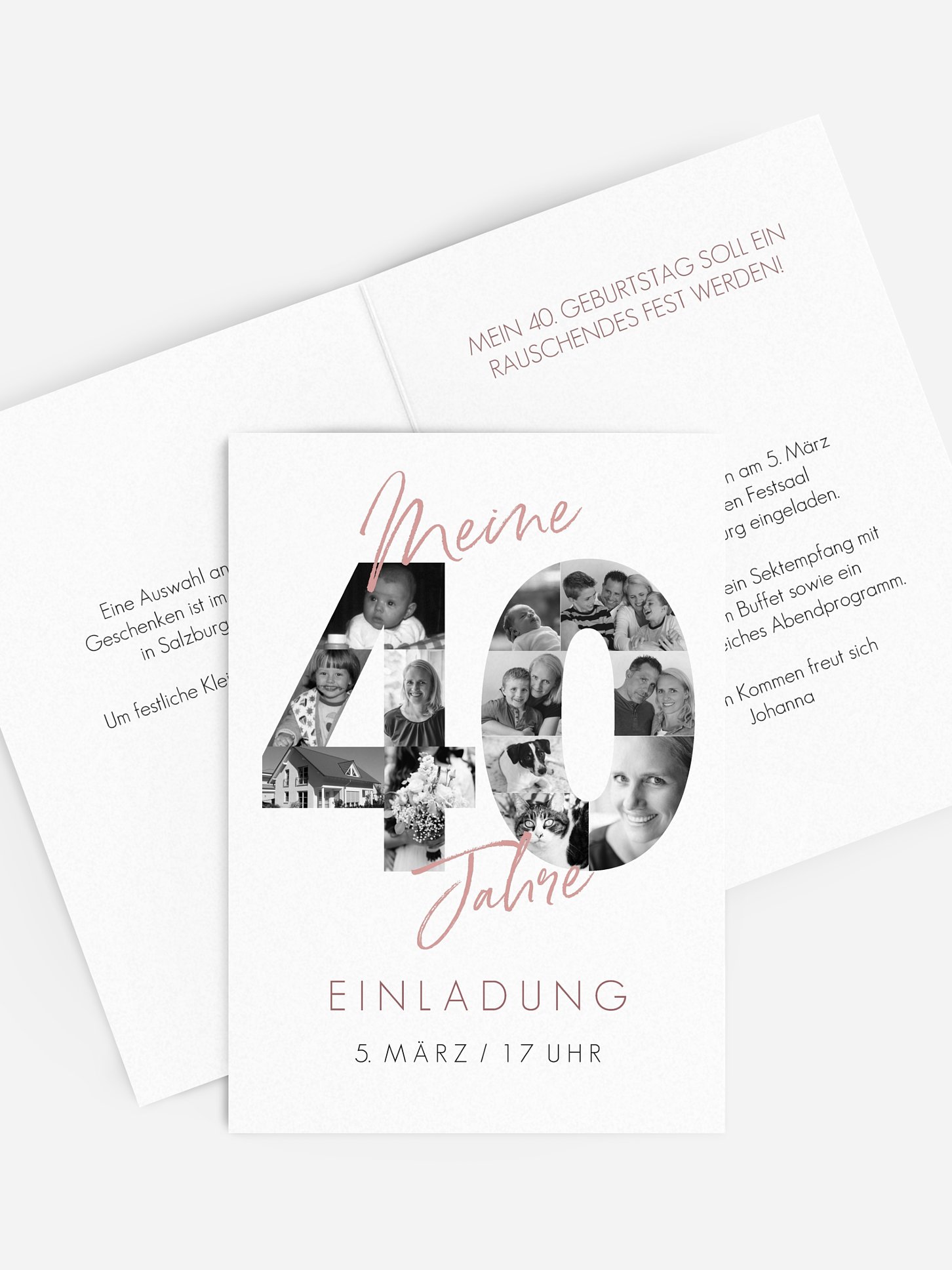 Einladung 40. Geburtstag Fotojahre
