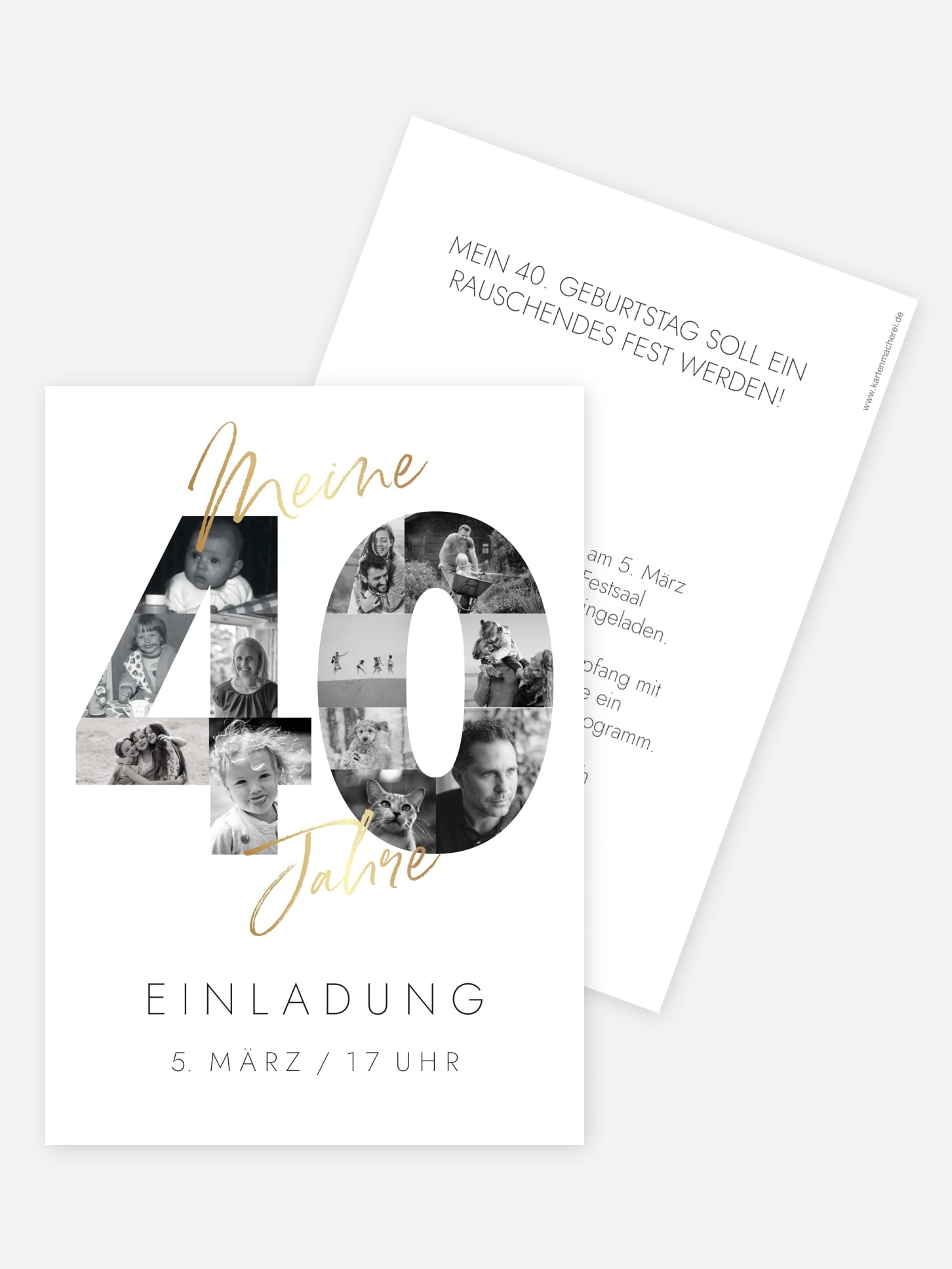Einladung 40. Geburtstag Fotojahre