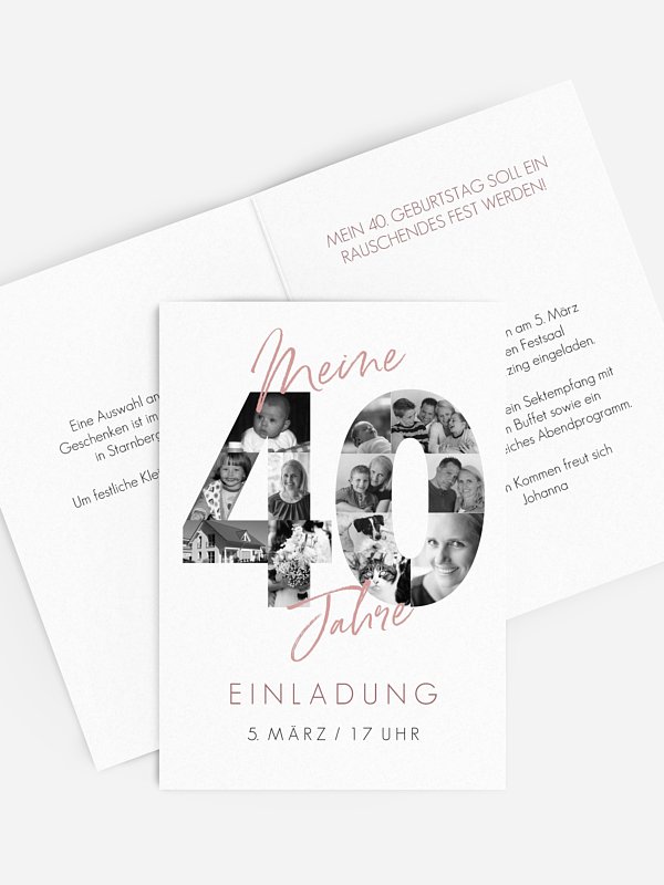 Einladung 40. Geburtstag Fotojahre