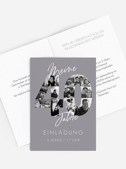Einladung 40. Geburtstag Fotojahre