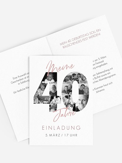 Einladung 40. Geburtstag Fotojahre
