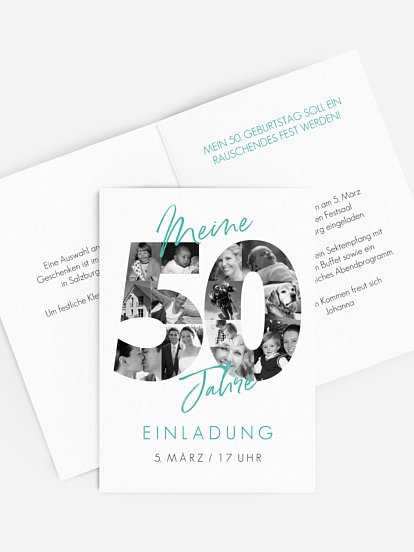Einladung 50. Geburtstag Fotojahre
