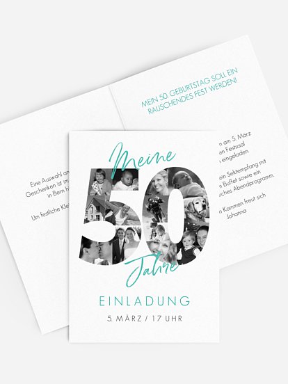 Einladung 50. Geburtstag Fotojahre