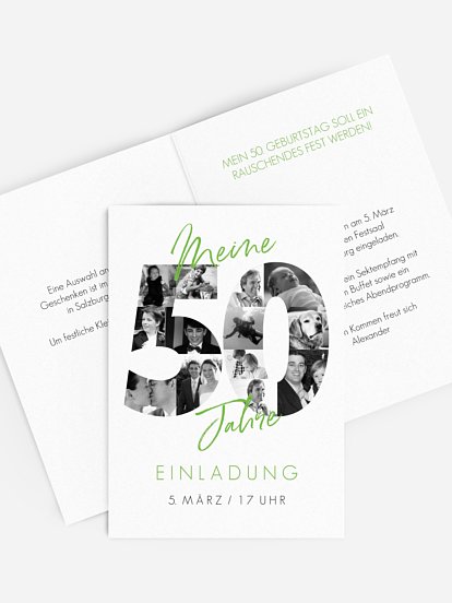 Einladung 50. Geburtstag Fotojahre