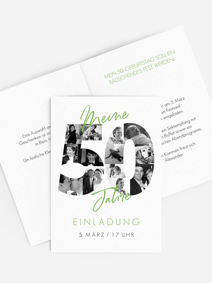 Einladung 50. Geburtstag Fotojahre