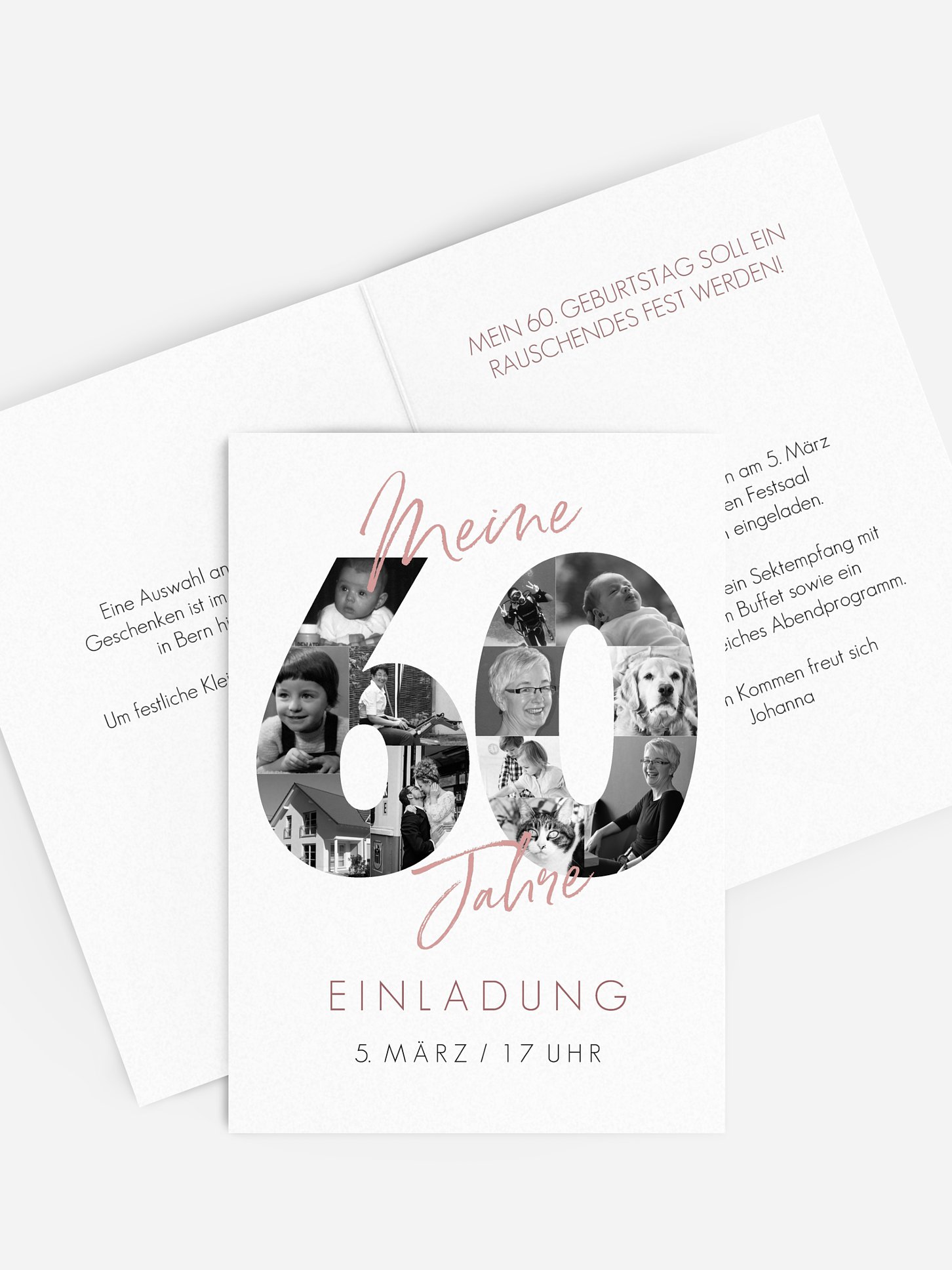 Einladung 60. Geburtstag Fotojahre