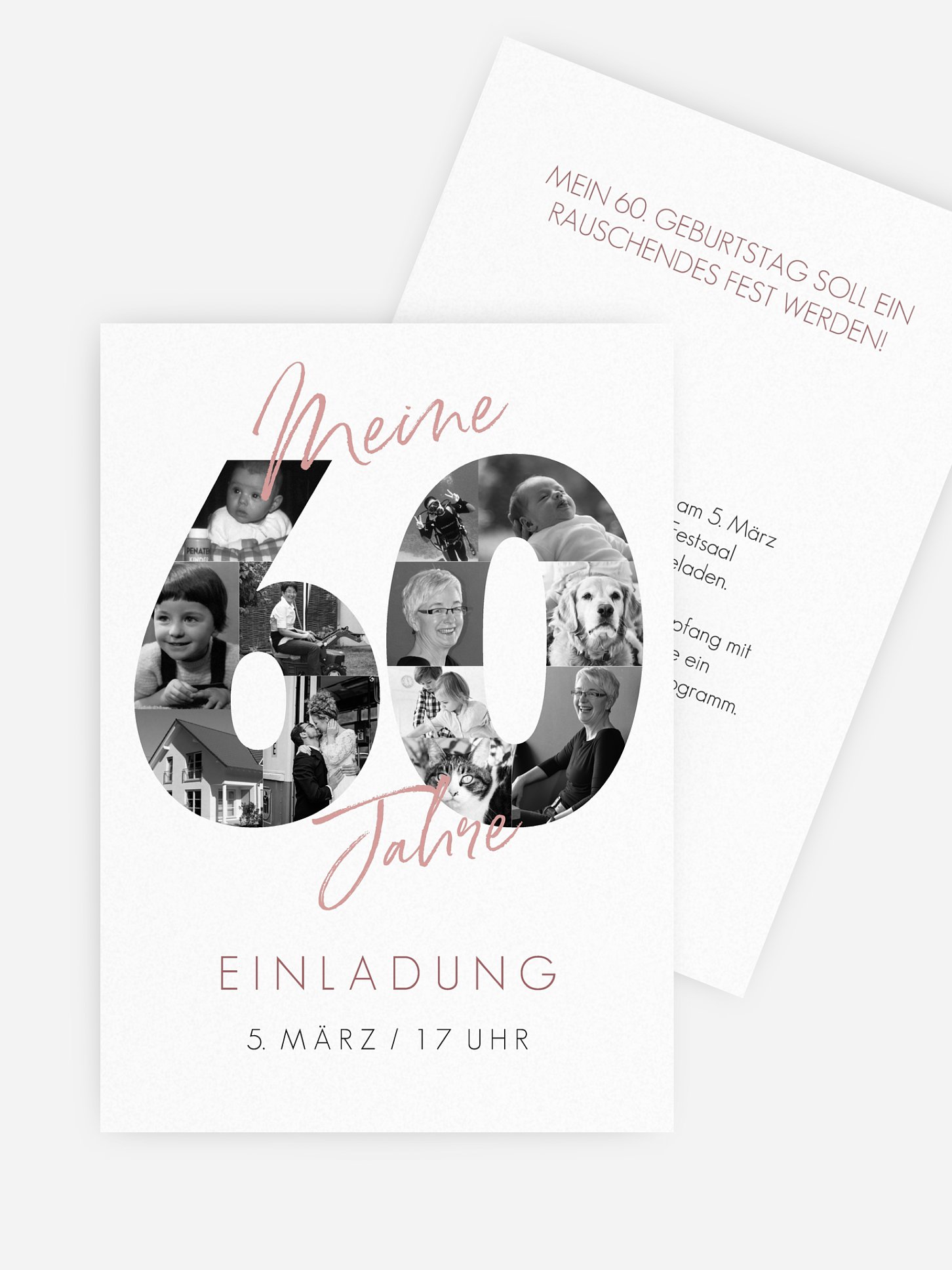 Einladung 60. Geburtstag Fotojahre