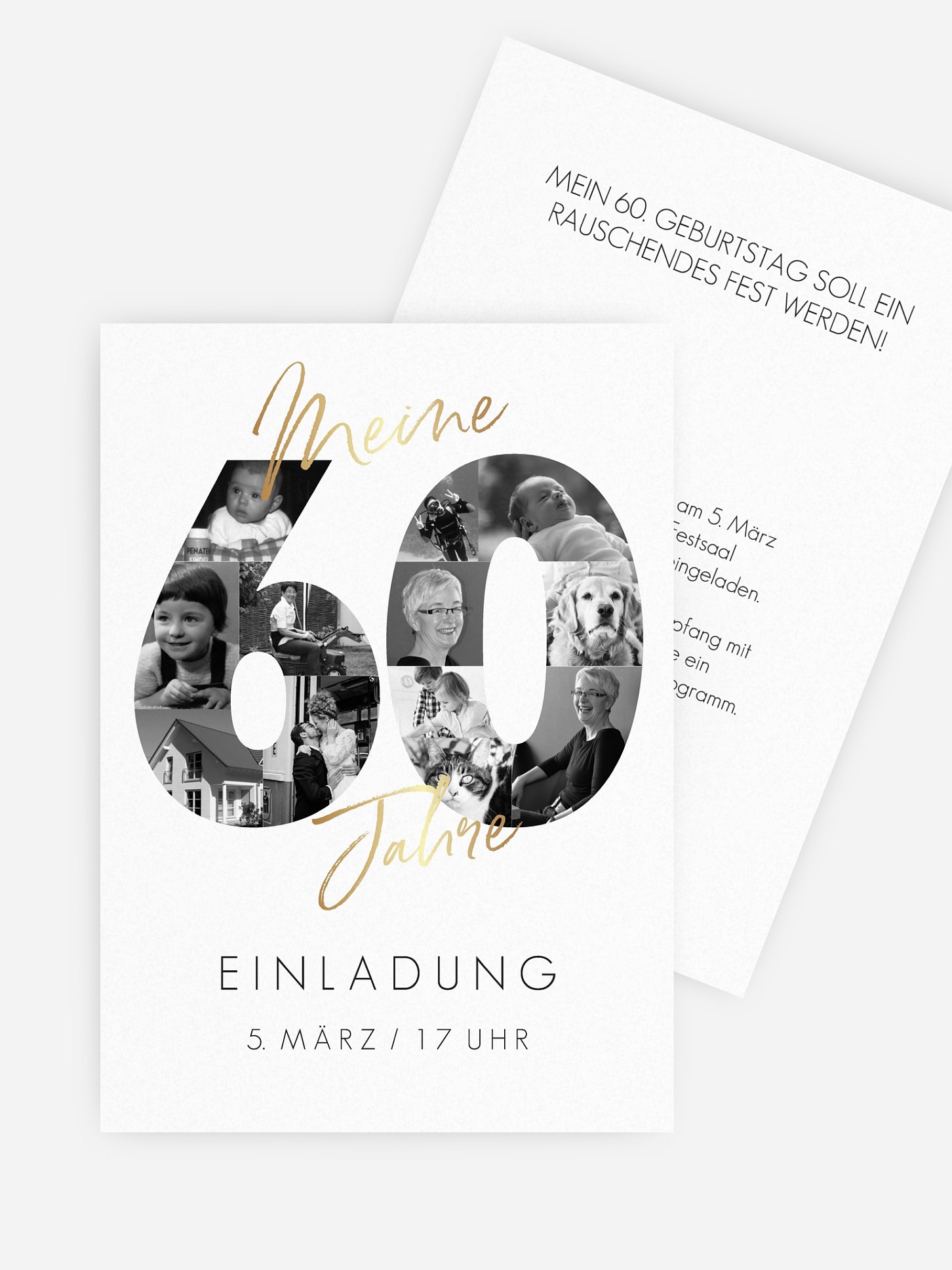 Einladung 60. Geburtstag Fotojahre
