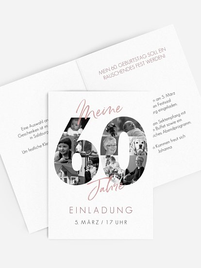 Einladung 60. Geburtstag Fotojahre