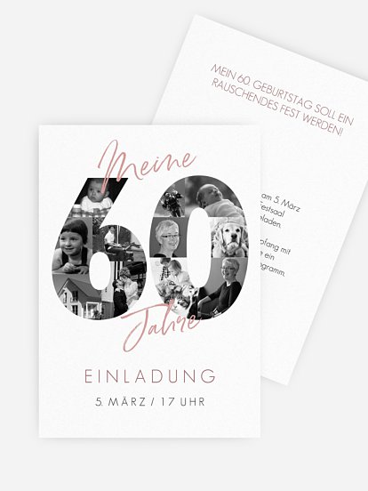 Einladung 60. Geburtstag Fotojahre