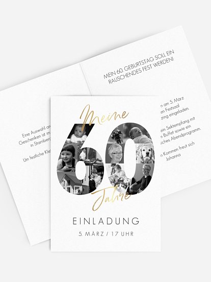 Einladung 60. Geburtstag Fotojahre