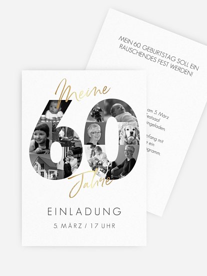 Einladung 60. Geburtstag Fotojahre