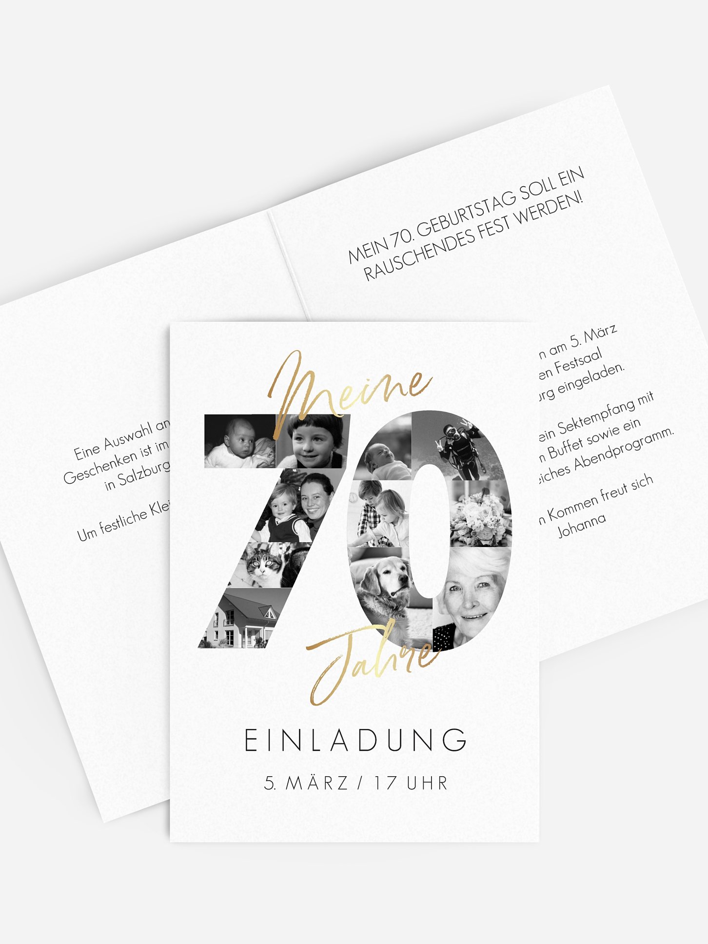 Einladung 70. Geburtstag Fotojahre