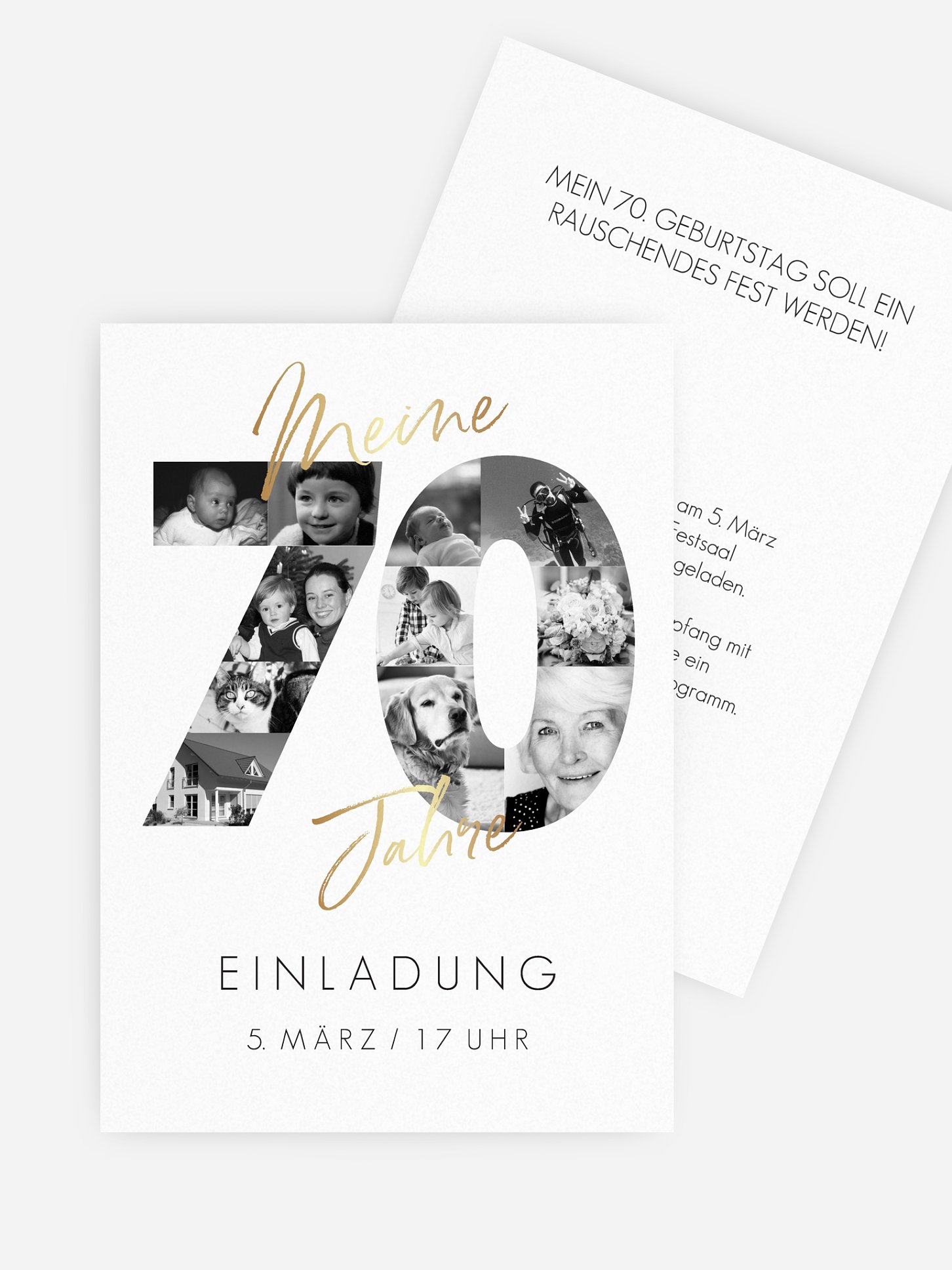 Einladung 70. Geburtstag Fotojahre
