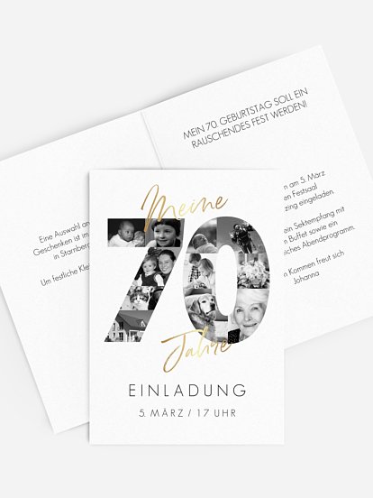 Einladung 70. Geburtstag Fotojahre