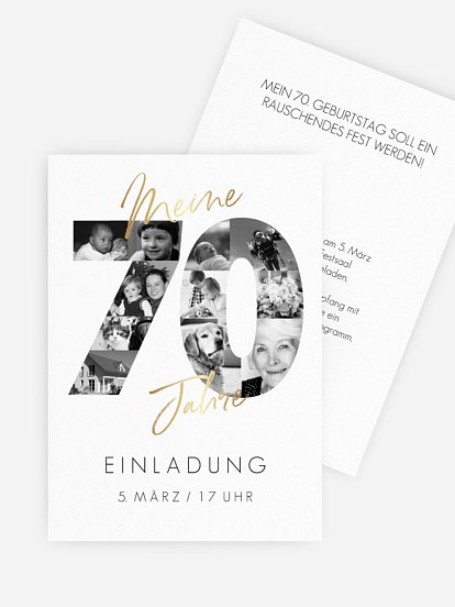 Einladung 70. Geburtstag Fotojahre