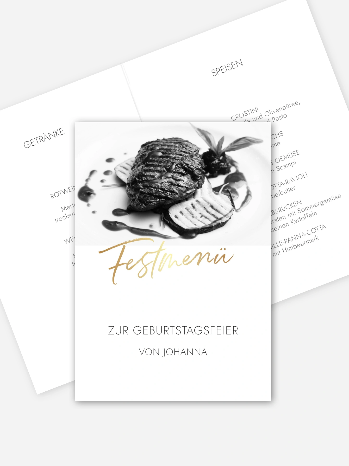 Menükarte Geburtstag Fotojahre