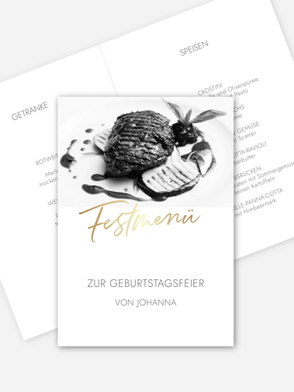 Menükarte Geburtstag Fotojahre